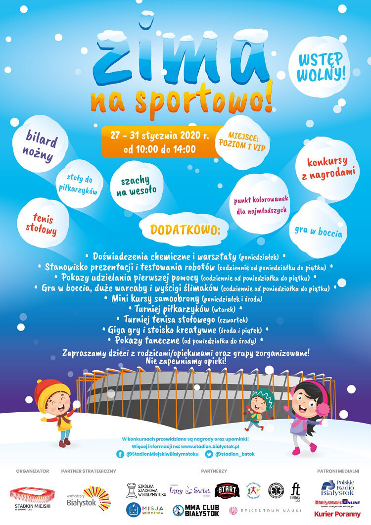 Zima na sportowo na Stadionie Miejskim w Białymstoku