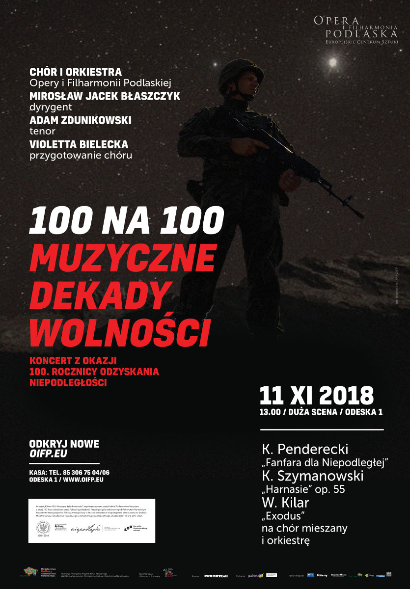 Koncert z okazji 100. rocznicy odzyskania niepodległości w OiFP
