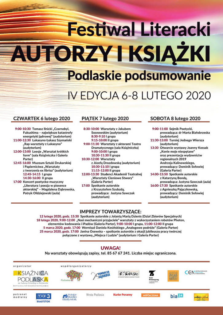 IV Festiwal Literacki "Autorzy i książki. Podlaskie podsumowanie"