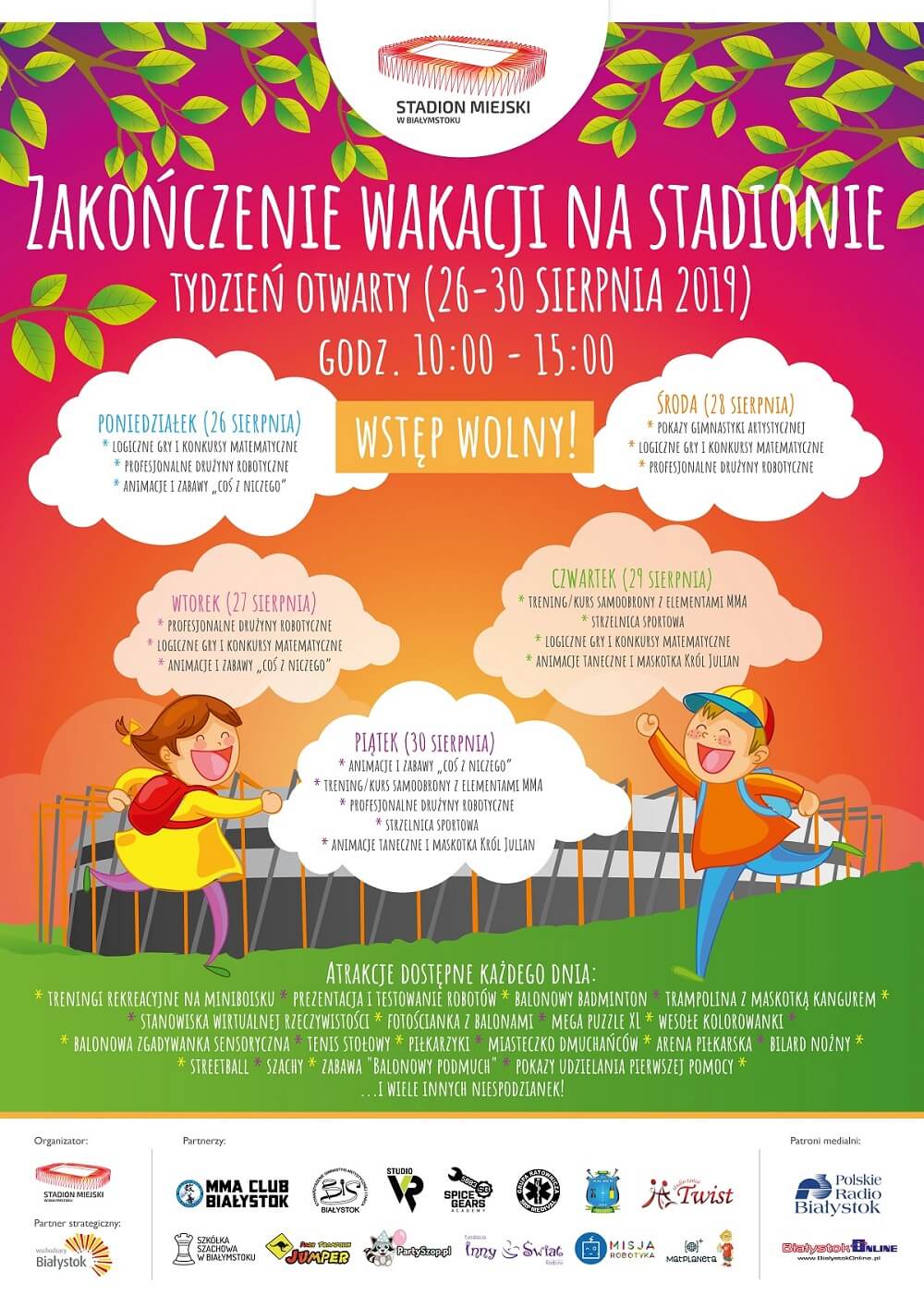 Zakończenie wakacji na Stadionie Miejskim w Białymstoku - tydzień otwarty
