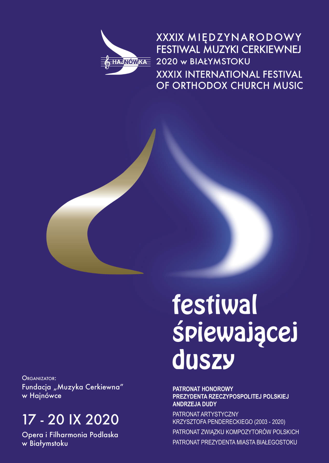 39. Międzynarodowy Festiwal Muzyki Cerkiewnej "Hajnówka 2020" w Białymstoku