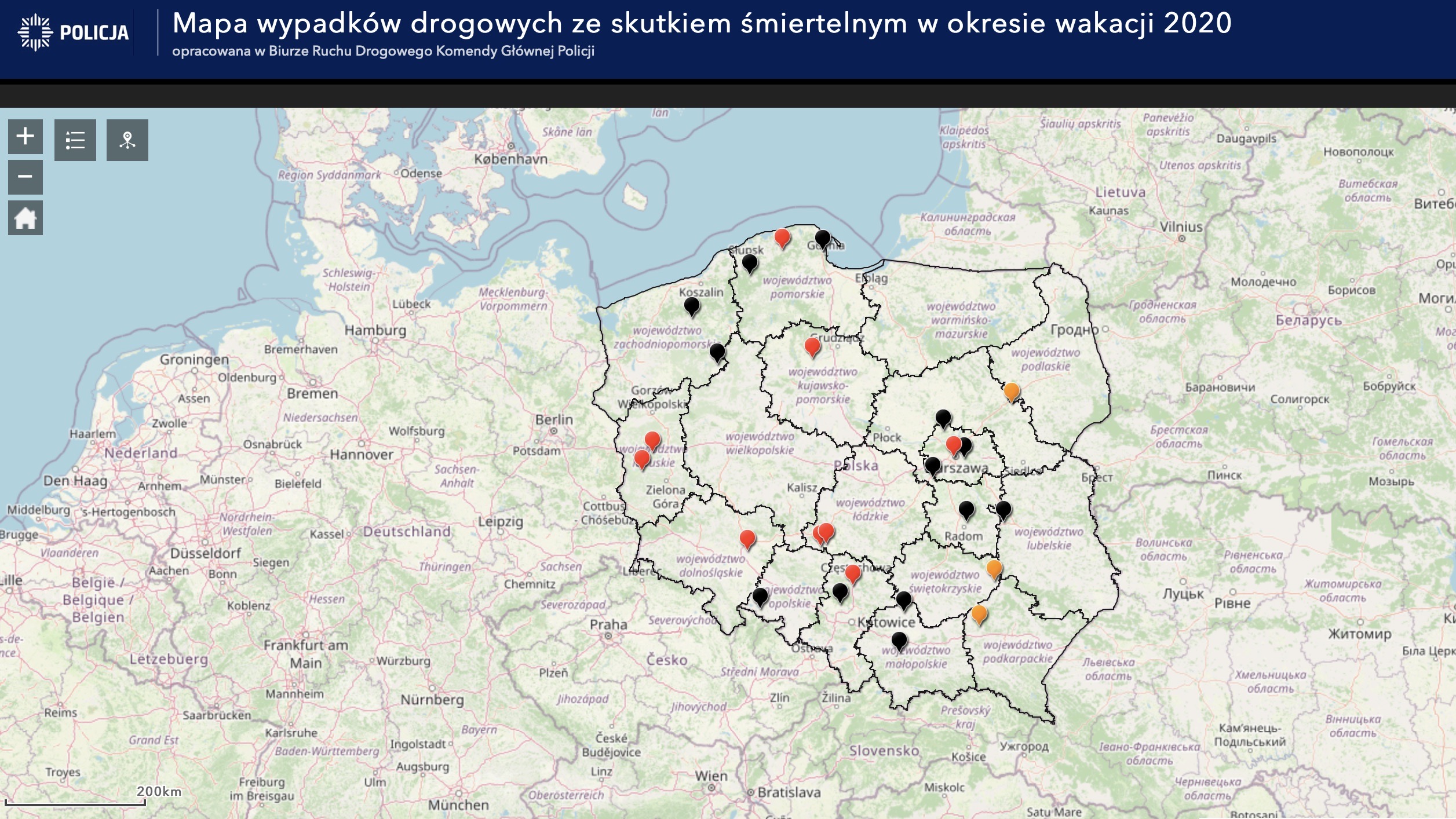 Wróciła "wakacyjna mapa śmierci"