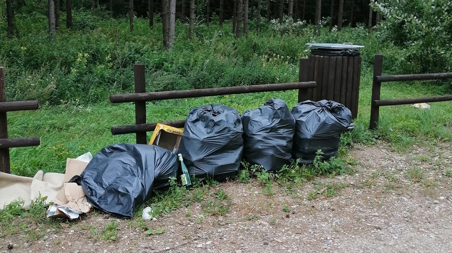 Mieszkańcy Suwalszczyzny skarżą się na to, że w lasach od kilku miesięcy zalegają worki ze śmieciami