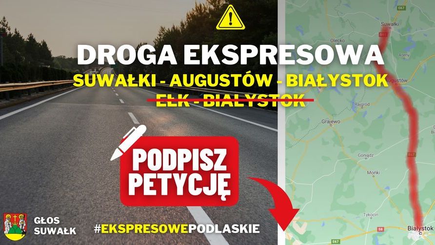 5 tysięcy osób podpisało się pod petycją w sprawie budowy drogi ekspresowej z Białegostoku do Suwałk przez Augustów