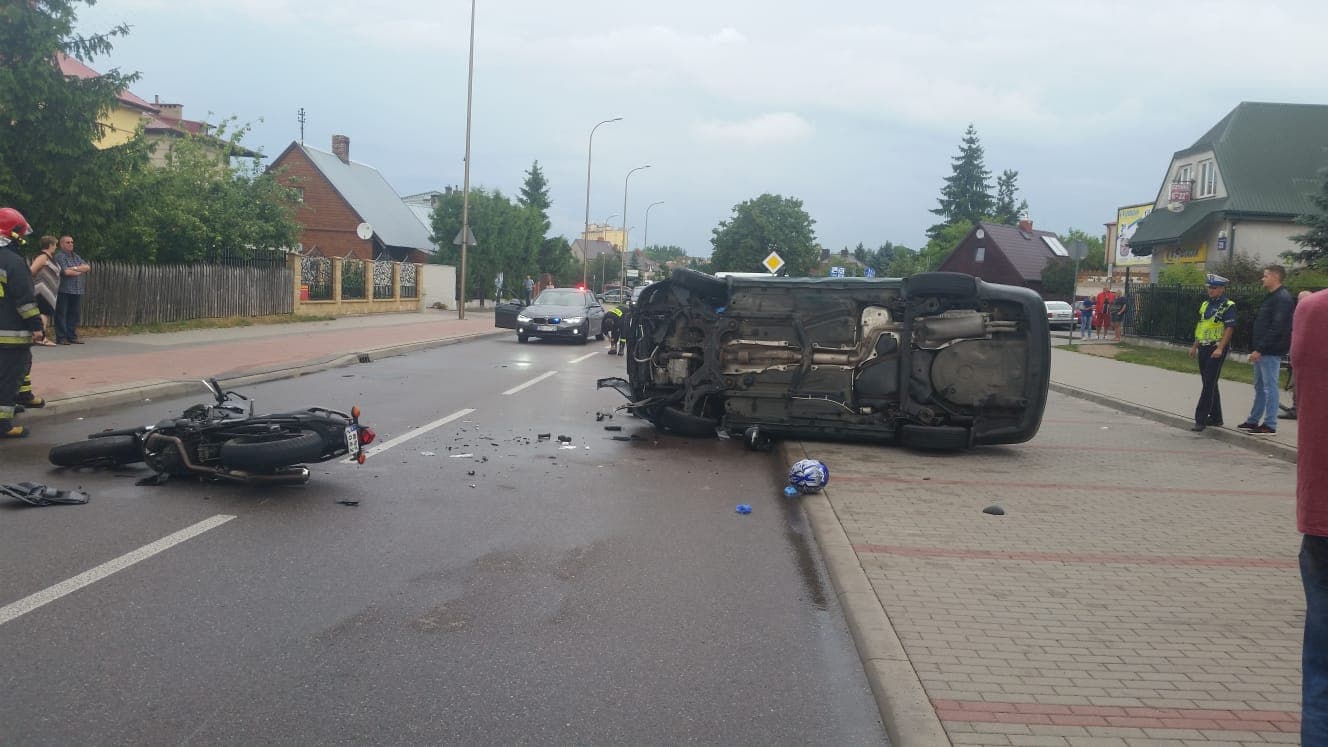 Wypadek na ulicy Raczkowskiej w Suwałkach